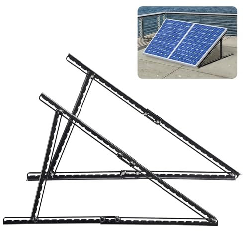 Support de panneau solaire, support réglable de 81,3 cm avec pieds inclinables pliables, support solaire au sol pour 2 à 4 panneaux solaires portables de 180, 200, 300, 400 W pour camping-car, toit,