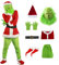 bi bi hou Grinch Kostüm mit Mask Zubehör Weihnachten Grinch Cosplay Kostüm Anime Cosplay Outfit Halloween Karneval Party Bühnenauftritt Kostüm für Erwachsene