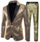 Qmfvqi Deals of The Day Anzug Herren 2 Teilig Sets Disco Outfit Glitzer Jacke und Hose Pailletten Druck Anzüge für Discokugel Party Karneval Kustüm Discokugel Hochzeit Mottoparty Disco-Anzug 80er