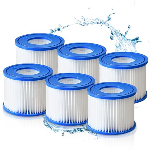 Vegena Lot de 6 cartouches de filtre à eau de rechange pour jacuzzi, filtres VI compatibles avec Bestway Lay-Z Spa, 90352E 58323E 58323 90427E
