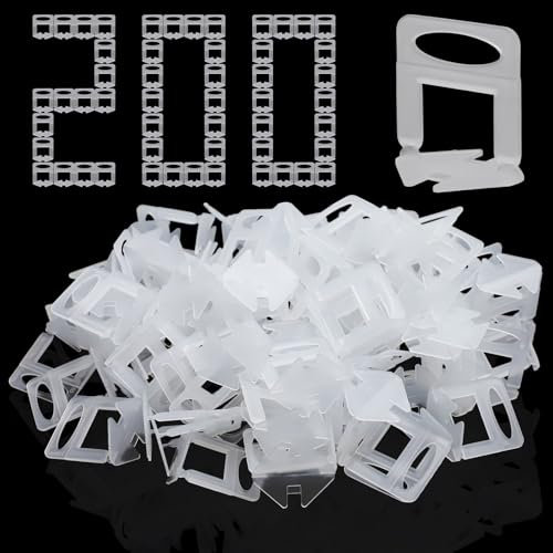 Lvjkes 200 Pièces Croisillon autonivelant, 3 mm Croisillon autonivelant, Nivellement précis, Efficacité accrue, Convient pour des épaisseurs de carreaux de 3 à 15 mm (3 mm)