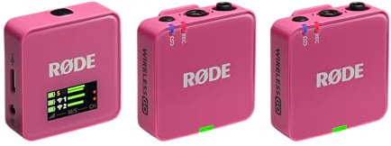 RØDE Wireless GO (Gen 3) – Kompakter kabelloser Mikrofon – Kristallklarer Klang, 32-Bit Float Aufnahme, automatische Pegelregelung, für Telefone, Kameras und Computer (Rosa)