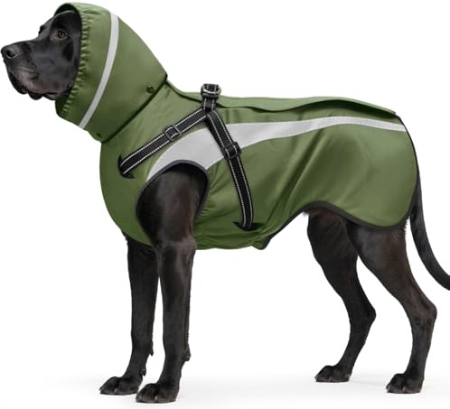 Oslueidy Hund Regenmantel wasserdichte Regenmäntel für Hunde Regenjacken mit Kapuze Haustier Regen Poncho Mantel für kleine mittlere große Hunde Welpen S-XXL (Grün, XL)