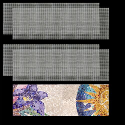 4 Stück Mosaiknetz für rückseitige Fliesen 40x100 cm Leicht zu schneiden Fiberglas Netzrückseite für Fliesenmontage DIY Handwerk für Wand- und Bodenbehandlung (nicht klebrig)