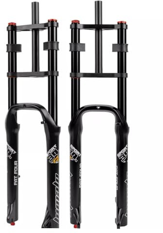 Forcella Ammortizzata Bici 26 X 4,0 Mountain Bike DH Air Doppia Spalla Discesa Discesa In Corda Doppia Escursione 160 Mm Regolazione Del Ritorno 9 * 135 Mm QR Bici Neve/E-Bike XC/AM(Schwarz)