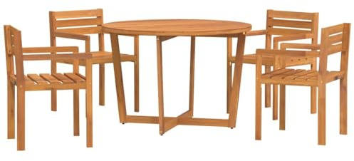 vidaXL 5 Piece Garden Dining Set Solid Wood Acacia