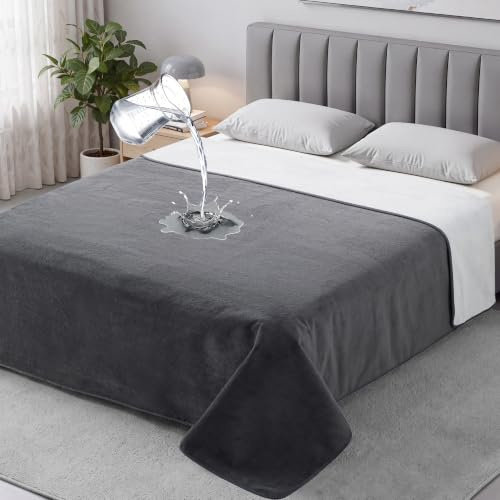 Autsel wasserdichte Decke mit 3-Schicht Nassschutz, Liebesdecke, 152x203cm | Kuschelige decke für Sofa, Couch und Bett, schützt vor Feuchtigkeit und Flecken, beidseitig nutzbar für Paare und Haustiere