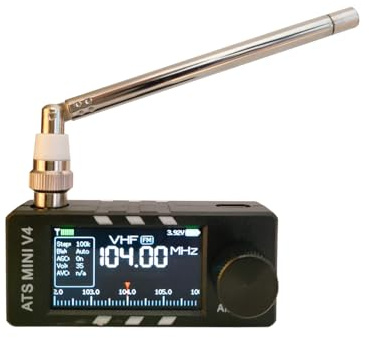 Radio ATS MINI V4 mejorada, radio de onda corta de bolsillo SI4732, ABS v4 | Carcasa ABS, receptor portátil AM/FM/LSB/USB de banda completa, altavoz de alta calidad y receptor de radio FM pequeño
