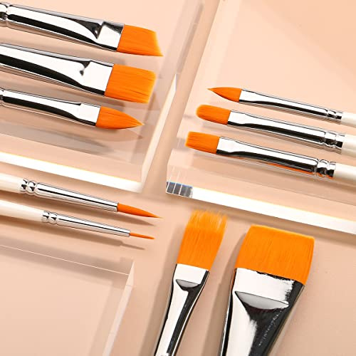 Depvision Professional Face Paint Brush Set, 10pcs Artist Brushes for Body Face Painting Acrylic Painting Watercolor Oil Gouache