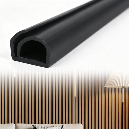 Kabelkanal für Akustikpaneele, 12mm Breit Halbrunder Kabelkanal, Flexibler Kabelabdeckung Schwarz, Kabelschacht Selbstklebend, Kabelwechsel ohne Demontage, Akustikpaneele Zubehör (600cm)