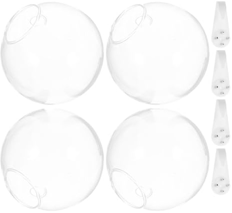 OFFIGAM Set 4 Vasi da Appendere al Muro in Vetro per Idrocoltura, Design Moderno e Forma Unica, per Fiori e Piante da Interno o Ufficio