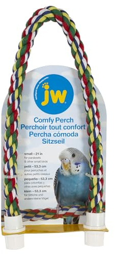 JW Pet Comfy Perch For Birds Flexible Multi-color Rope, Small - 21 Length