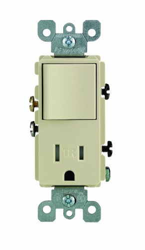 Leviton T5625-I Tamper-Resistant Rocker NEMA Combination Decora Switch and Receptacle, Ivory by Leviton