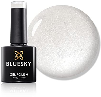 Bluesky Gel Nail Polish 10ml, Silver Glitter - A046 | A fine, evenly dispersed shimmer that builds from a light dusting to full sparkle. Glossy and chip free for 21 days.