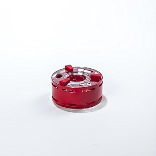 QDO 17000045 Teelicht, Aluminium Titan, Rot, 12cm