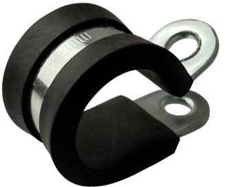 Zinc Plated Rubber Lined P Clips Cable Mounting Hose Pipe Clamp- 12mm x5 pieces