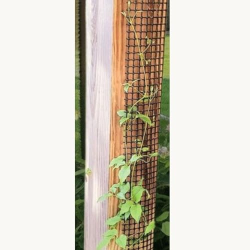 Deck Post Trellis for Posts and Columns, 108 in x 4 in Narrow Climbing Plant Support, HDPE Mesh Vine Trellis for Clematis and Vines, Scroll Trellis 1-Pack