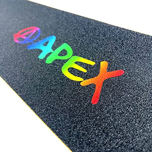 APEX Pro Scooters Stunt-Scooter Griptape Tret Roller Ersatz Antirutsch Park Street Deck Belag + Fantic26 Sticker (Apex Classic Rainbow Regenbogen)