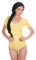 Evoni Damenbody mit kurzen Ärmeln und Rundhals I Damen T-Shirt I Bodysuit Women I Unterzieh-Body I Kurzarm-Body mit optimaler Passform Gelb XL