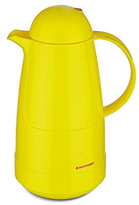 ROTPUNKT Isolierkanne 210 CHRISTINE 1,0 l | Zweifunktions-Drehverschluss | BPA-frei - gesundes trinken | Made in Germany | Warm + Kalthaltung | Glaseinsatz | honey melon