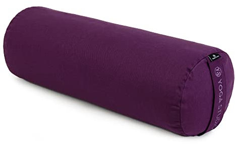 Yoga Studio Cojín de refuerzo de yoga | Relleno de cáscaras de trigo sarraceno orgánico de la UE | (certificado GOTS) | Funda exterior extraíble de algodón orgánico lavable | Ideal para yoga,