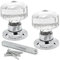 Pair of Solid Glass Faceted Mortice Door Knobs | Suitable for Internal Doors