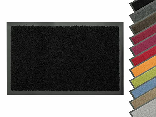 Primaflor Schmutzfangmatte Dancer | 80 x 120 cm | Schwarz | Saugstarke Polyamid-Oberfläche mit rutschhemmendem Rücken für Eingang, Flur und geschützte Außenbereiche