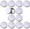 ZHIYE Aluminium Screw Pots, 12 pieces 15ml Tin Balm, Cosmetic Make Up Jar Round Cream Containers, Silver Color