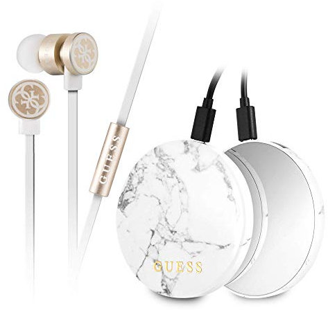 GUESS Zusatzakku 2000 mAh mit Spiegel-Finish, Elfenbein/Kopfhörer