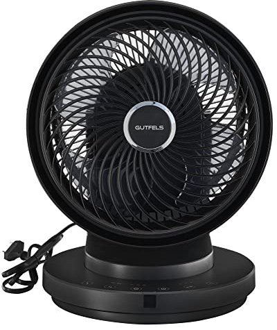 Gutfels Tischventilator VT 66566 sw | 4 Leistungsstufen | Oszillation | Timer-Funktion | LED-Key TouchControl | inkl. Fernbedienung | 60 Watt Motorleistung | matt schwarz