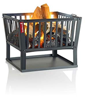 Quadratische Feuerschale aus Stahl 62 x 62 x 48,5cm - Feuerstelle aus Metall für den Garten