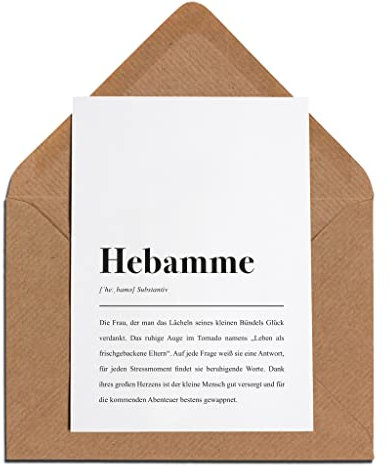 Hebamme Definition: Grußkarte mit Umschlag