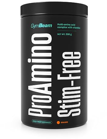 GymBeam ProAMINO Stim-Free – Aminosäuren Komplex, Amino Komplex mit BCAA 4:1:1, L-Arginin, L-Glutamin, L-Tyrosin, L-Citrullin, L-Alanin, Beta-Alanin, Vitamin B3, B6, B9, B12, C (390 g, Orange)