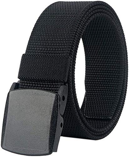 LionVII Gürtel für Herren Tactical Military Nylon mit Kunststoffschnalle 130cm (Schwarz)