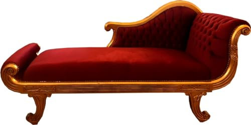 Casa Padrino Barock Chaiselongue Modell XXL Bordeaux Rot/Gold - Antik Stil - Recamiere Wohnzimmer Möbel