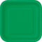 Unique- Piatti Ecologici Quadrati di Carta-23 cm-Colore Verde Smeraldo-Confezione da 14, Emerald Green, 31871EU