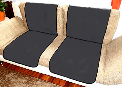 Holzdrehteile Sofaläufer Sesselläufer Überwurf Sesselschoner Schoner Läufer 47 x 170 anthrazit Lederoptik