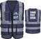 AYKRM 21 Farben Personalisierte bedruckbare Marineblau Warnweste aufdruck mit Text oder mehrfarbigem Logo und Mehreren Taschen, Warnschutz Arbeitsweste Sicherheitsweste mit bedruckbare