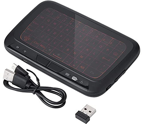2,4 GHz Drahtlose Fernbedienung, Beleuchtete -Funktastatur mit Touchpad, für PC, Tablet, HTPC, IPTV, Internet-TV