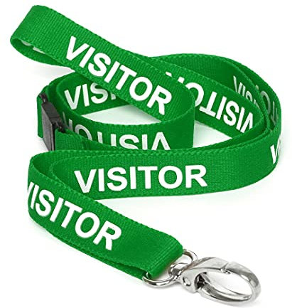 CKB LTD Besucher-Lanyards Breakaway Safety Lanyard Umhängeband, drehbarer Metallclip für Ausweishalter – Pull-Quick-Release-Design (grün, 10 Stück)