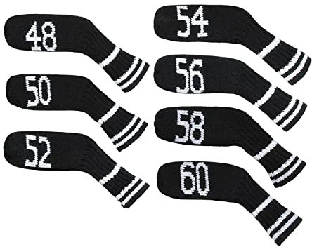 Scott Edward Pros Knitted Wedge Golf Iron Headcovers 7 PCS Club Protector 48,50,52,54,56,58,60 Degree