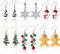 6 Paare Hängende Weihnachten Ohrringe Schneeflocken Weihnachtsohrringe Weihnachtsbaum Ohrringe Neuartige Lustige Weihnachten Ohrhänger für Damen Mädchen Schmuck (Süß)