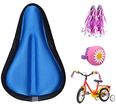 Liyamobu Kinder-Fahrradsitzkissenbezug für Jungen und Mädchen, 22,9 x 15,2 cm, atmungsaktiv und extra weich, Memory-Schaum, Kinder-Fahrradsattelunterlage mit wasser- und staubabweisendem Bezug