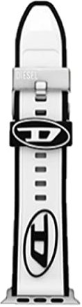 Diesel Armband kompatibel mit Apple Watch, 42/44/45/49 mm 24 mm Weiß Silikon, DSS0009