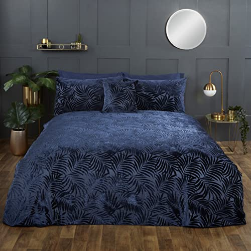 Rapport Home Paloma Velvet Duvet Set (Single, Navy)