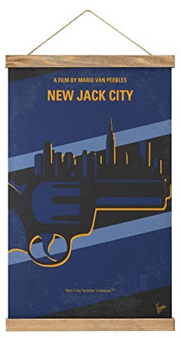 New Jack City Movie Scroll Poster Stoff Bild Kunst Holz DIY Rahmen Hängender Druck Aufhänger für Raumdekoration Öl Leinwand Kit Geschenk