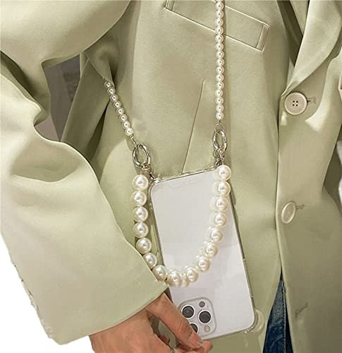 THUCHENYUC Perle Armbänder Kette Crossbody Lanyard Halskette Soft Phone Case Für iPhone 13 12 Pro Max Mini 11 Pro XR X XS 7 8 6S Plus Hülle (Color : 1, Size : for iPhone 13 Pro Max)