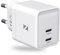 ZIKE 35W GaN Dual USB-C Ladegerät PD&QC 3.0 2-Port Ladestecker Adapter Charger, USB-C Stecker Netzteil Schnellladegerät für iPhone 15/14/13 Pro Max,iPad,Samsung Galaxy S23,Google Pixel 8 7 6
