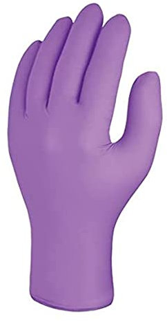 Skytec Iris Purple (Box of 100) Disposable Nitrile Gloves - Multipurpose Powder Free High Grip Non Latex Examination Gloves (Large)