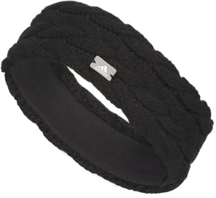 adidas Modisches Strick-Stirnband für Damen, Schwarz/Grau/Silber Metallic F23, Einheitsgröße